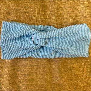 Aerie Shimmery Crinkle Holiday Christmas Ice Winter Headband in Turquoise